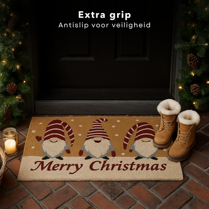 Cheqo® Kerst Deurmat - Kokos Deurmat - Kerstdecoratie Deurmat