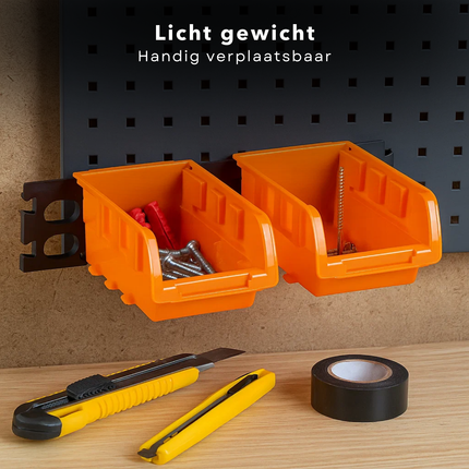 Cheqo® Stapelbare Sorteerbakjes - Opbergbakjes Oranje - Set Van 8 Stuks - Kantoorbenodigdheden Opbergen - Hobbyartikelen Organizer - Sieraden Opbergen - Kostbaarheden Sorteren - Veelzijdige Opbergoplossing - Ruimtebesparend Ontwerp