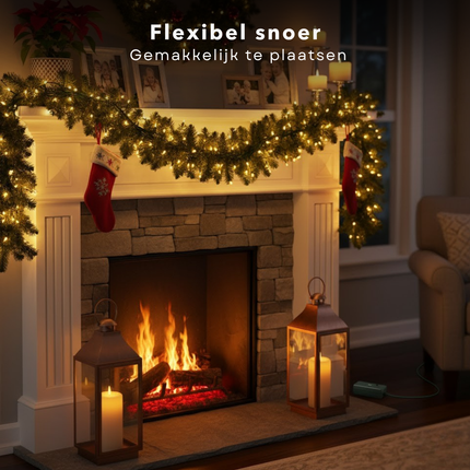 Cheqo® Clusterverlichting Warm Wit - 576 LED Lampjes - Lichtfuncties Met Geheugen - Energiezuinige LED's - Binnen En Buiten Gebruik - IP44 Beschermwaarde - Kerstboomverlichting - Kerstverlichting - Kerstlampjes