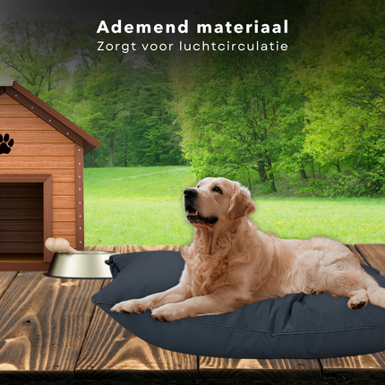 Cheqo® Hondenkussen - Huisdierbed - Hondenmand - Benchkussen - Hondenbed - Waterdicht - Voor Grote Honden - Donkergrijs