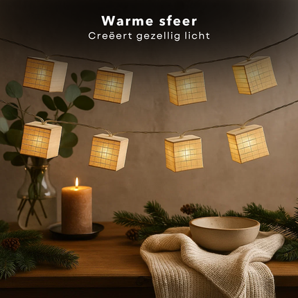 Cheqo® Lichtslinger Met LEDs - Decoratieve Verlichting op Batterij - Lichtslinger - Lange Levensduur Verlichting - Sfeerverlichting Binnen - Woonkamer Decoratie - Slaapkamer Verlichting - Kantoor Sfeerlicht