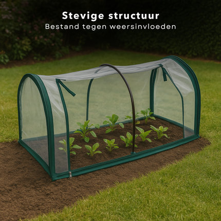 Cheqo® Tunnelkas PVC - Compacte Broeikas - Tuinkas - Kweekkas met Rits - Verplaatsbare Foliekas