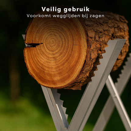 Cheqo® Zaagbok - Zaagstandaard Verstelbaar - Zaagblok - Gegalvaniseerd Staal - Voor Stammen tot 30 cm