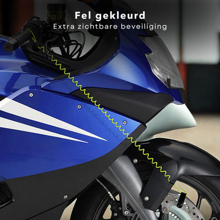 Cheqo® Remschijfslot voor Motor, Fiets & Fatbike Slot - Motorslot - Schijfremslot met Reminder Kabel - Anti-diefstal - Inclusief Kabel - Twee Sleutels