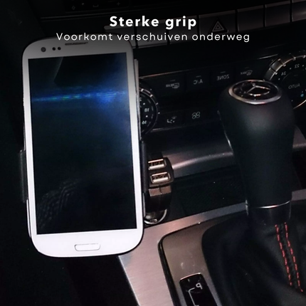 Cheqo® Telefoonhouder Auto - Telefoon Houder - Auto Oplader - Draaibare USB Oplader - Universeel - Veilig Navigeren - Kunststof