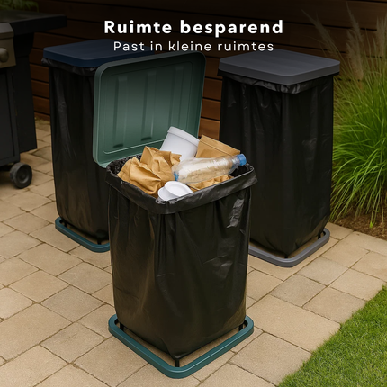 Cheqo® Vuilniszakhouder 60 Liter - Compact Op Te Bergen - Vuilniszakstandaard - Afvalzakhouder - Geschikt Voor 60 Liter - Vuilniszakhouder - Willekeurige Kleur - Vuilniszak Houder - Afvalzak Houder