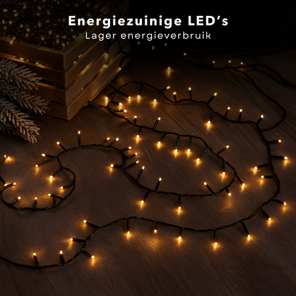 Cheqo® Solar Lichtsnoer - Kerstverlichting Buiten - Kerstboomverlichting - Cluster Verlichting - 11 Meter - 560 Led - Met Afstandsbediening - Warm Wit Licht - Tuinverlichting Op Zonne-Energie - Sfeerverlichting Buiten - Lichtslinger - Met Timer