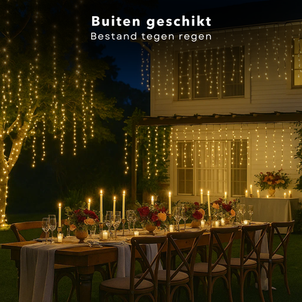 Cheqo® Ijspegel Verlichting - LED Ijspegel - 90 LED Lampjes - 3 Meter Lang - Wit Licht - Binnen En Buiten - Lichtgordijn - IP44 Adapter - Energiezuinig - Kerstverlichting - Raamdecoratie - Muurdecoratie - 3.6W Verbruik - 3V 15mA