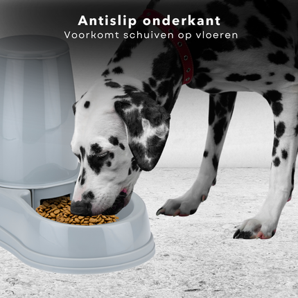 Cheqo® Automatische Voerbak en Waterdispenser - Kat en Hond - Dierenvoederset - Dier Voeder - Voerautomaat - Voor Grote Huisdieren - Kunststof - 2 Stuks