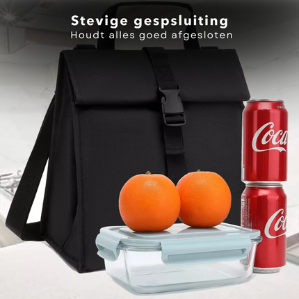 Cheqo® Koeltas Zwart - Picknicktas - Lunchtas - Thermisch Geïsoleerd - Lichtgewicht Reistas