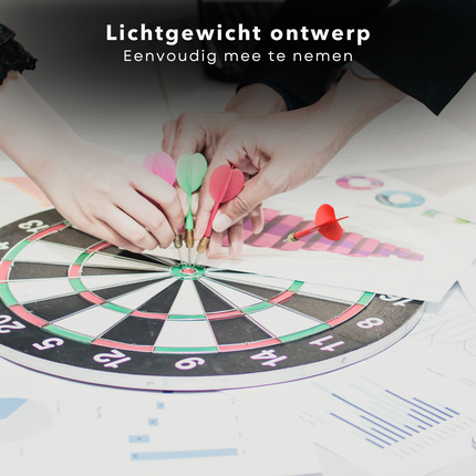 Cheqo® Tweezijdig Dartbord Set - Darten Set - Met Dartpijlen - 37 cm - Inclusief 6 Pijlen - Voor Kinderen en Volwassenen - Dubbelzijdig