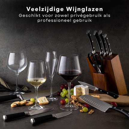 Cheqo® Luxe Witte Wijnglazen - van Eco-Crystal Glas - Vaatwasserbestendig - Krasbestendig - 390ml - Set van 2 - Kristalhelder - Onbreekbaar - Wijn Glas - Glazen Witte Wijnglazen