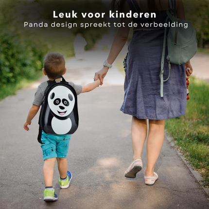Cheqo® Kindertrolley en Rugzak Set - Kinder Koffer - Handbagage voor Kinderen - Panda - Handbagage Koffer ABS