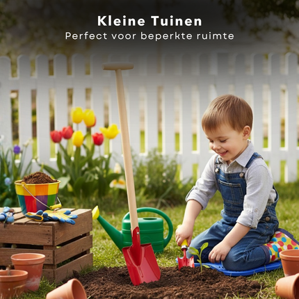 Cheqo® Metalen Schep - Houten Steel -  Tuingereedschap - Kinderschep - Tuinschep - Strandschep - Zandspeelgoed - Tuinieren - Metalen Blad - Compacte Schep - Tuinwerk - Sneeuw Schep - Zand Scheppen - Sneeuwschep