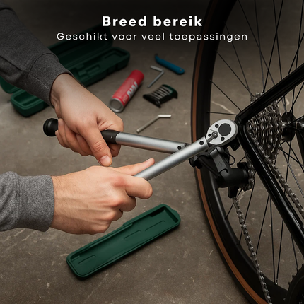 Cheqo® Automatische Momentsleutel - Moment Sleutel - Professionele Kwaliteit - Uiterst Nauwkeurig - Zichtvenster Afleesbaar - Vergrendeling Handgreep - Torque Wrench