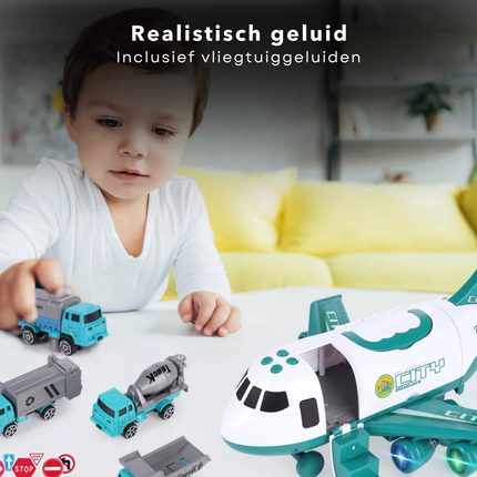 Cheqo® Speelgoed Vliegtuig - Speelgoedvliegtuig - Licht en Geluid - Kindervliegtuig - Kunststof