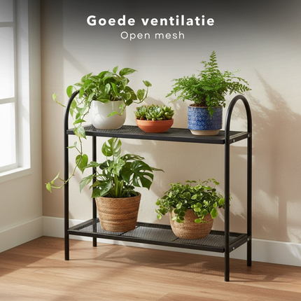Cheqo® Plantenrek - Plantenstandaard - Bloemenstandaard - Bloemenrek - Plantenrek Zwart - Plantenstandaard Zwart - Opvouwbaar Plantenrek - Opvouwbare Plantenstandaard - Plantenrek Binnen - Plantenrek Buiten
