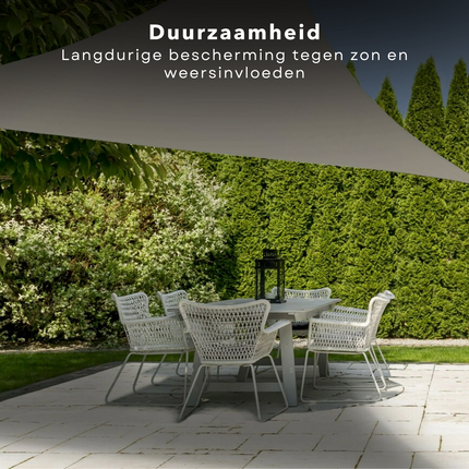 Cheqo® Schaduwdoek Driehoek - Olijfgroen - Waterafstotend Polyester 100% - Compleet met Touw - Verpakt in Afsluitbare Draagzak - 360x360x360cm