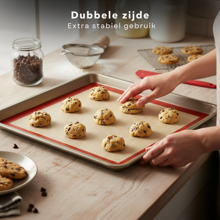 Cheqo® Bakmat - Siliconen Bakmat - Ovenmat - Siliconen Ovenmat - Antikleef Bakmat - Herbruikbare Bakmat - Deegmat - Siliconen Deegmat - Patisseriemat - Bakmat Macarons - Bakmat Voor Kneden
