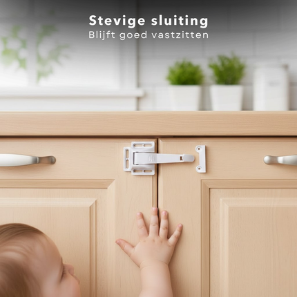 Cheqo® Veiligheidshaakjes - Kast Veiligheidshaakjes - Kastbeveiliging - Kastbeveiliging Baby - Kinderbeveiliging Kast - Keukenkast Beveiliging - Baby Veiligheidsslot - Kindersloten