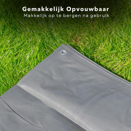 Cheqo® Waterdicht Dekzeil 2x3 m - Afdekhoes - Afdekzeil Herbruikbaar - Grijs - Voor Bescherming Buiten - Voor Auto's, Meubelen, Tuinset - Autohoes - Meubelhoes