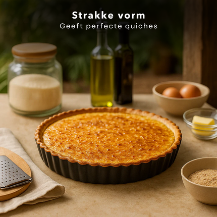 Cheqo® Quichevorm - Losse Bodem Quichevorm - Quichevorm Ovenschaal - Quichevorm Rond - Quichevorm - Bakvorm - Quiche Bakvorm - Quiche Vorm - Quichevorm Bakvorm - Quichevorm Voor Oven