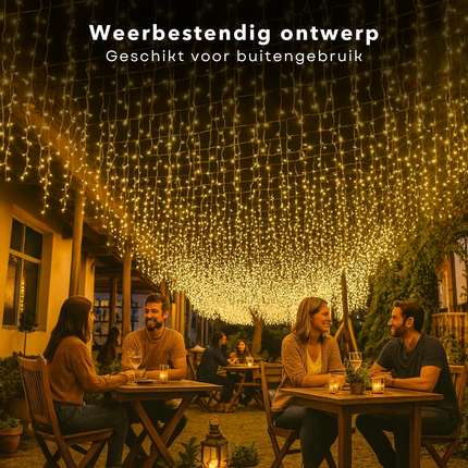 Cheqo® Ijspegel Verlichting - Ijspegelverlichting - Kerstverlichting - Kerstlampjes - Lichtnet - Lichtslinger - Warm Wit - Transparant Snoer - 180 LED - Lichtgordijn - 6M - Binnen En Buiten - IP44 - Kerstverlichting - Energiezuinig
