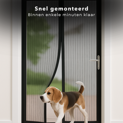 Cheqo® Magnetische Insectenhor Deur - Deurgordijn - Deurhor - Vliegengordijn met Automatische Sluiting - 220x100 cm - Polyester