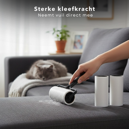 Cheqo® Kledingroller - Kleefroller - Plakroller - Pluizenroller - Stofroller - Lint Roller - Kledingroller Set - Pluizenroller Herlaadbaar - Rollers Voor Kleding - Pluizen Verwijderaar