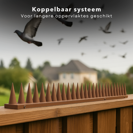 Cheqo® Duivenpinnen Kunststof - Anti Klim Strip - Vogelwering Balkon - Antiklimstrips 50 cm - Duivenpinnen - Vogelpinnen – Anti Katten in Tuin – Kattenverjager - Kattenschrik - Duivenverjager - Vogelverjager - Vogelwering - Balkon