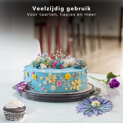 Cheqo® Gebaksdoos Kunststof - Taartplateau - Transparante Taartdoos - Taartbox - Vershouddoos - Taart Bewaardoos