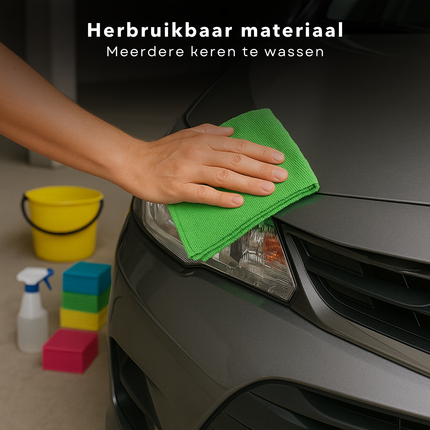 Cheqo® Microvezeldoeken 30x30 cm - Schoonmaakdoekjes - Wasbaar Op 60 Graden - Zonder Reinigingsmiddel - Nat Of Droog Te Gebruiken - Verschillende Kleuren - Set Van 50 Stuks Microvezel Doeken