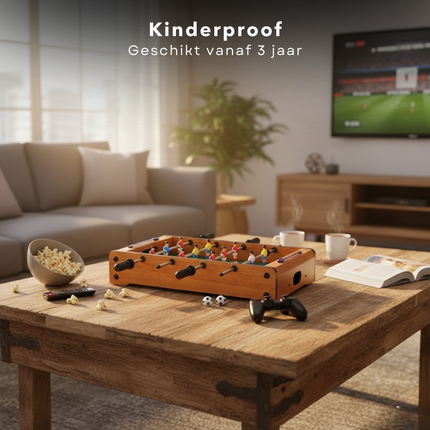 Cheqo® Mini Voetbaltafel - Tafelvoetbal - Tafelvoetbalspel - Tafelvoetbal Tafelmodel - Voetbaltafel Klein - Kleine Voetbaltafel - Tafelvoetbal voor Kinderen - Voetbaltafel voor Kinderen - Mini Tafelvoetbal