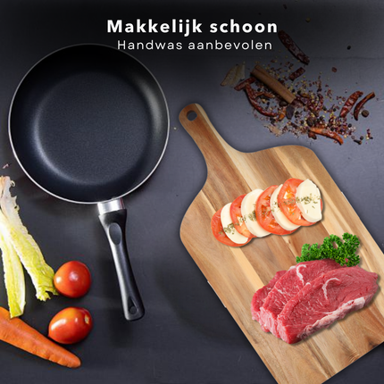 Cheqo® Houten Snijplank Groot - Serveerplank Keuken - Borrelplank - Tapasplank - Serveerschaal - Met Handvat - Duurzaam Hout