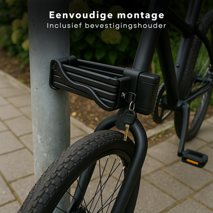 Cheqo® Opvouwbaar Fietsslot - Vouwslot - Sterk en Veilig - Fiets Slot - Scooter Slot - Fatbike Slot - Compact Design - Duurzaam Materiaal