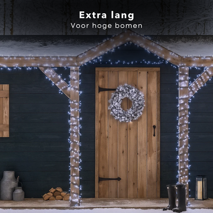 Cheqo® Kerstverlichting - Kerstlampjes - Kerstboomverlichting - 1152 LED - Koel Wit - Verlichte Lengte 1490 CM - Controller met 8 Lichtfuncties - Geheugenfunctie - Automatische Timer - IP44 Adapter - Binnen en Buiten