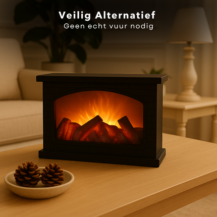 Cheqo® LED Sfeerhaard - Decoratieve LED Openhaard - LED Haard Elektrisch - Kunststof - USB