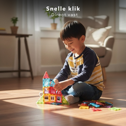 Cheqo® Magnetische Tegels - Magnetische Bouwtegels - Magnetisch Speelgoed - Magnetische Bouwstenen - Magnetische Bouwblokken - Magnetisch Constructiespeelgoed - Magnetisch Bouwspeelgoed - Magnetische Bouwset