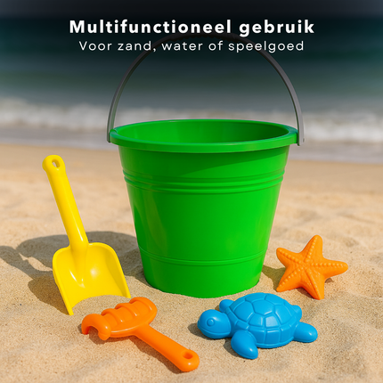 Cheqo® Plastic Emmer - Strand Emmer - Zandbak Speelgoed - Emmertje - Emmer - Kinderspeelgoed Buiten - Met Handvat voor Strandplezier