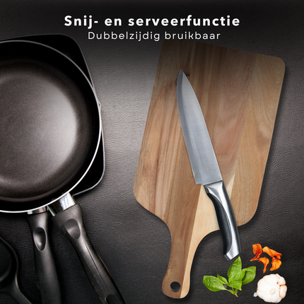 Cheqo® Houten Snijplank - Stijlvolle Tapasplank - Serveerplank Hout - Borrelplank - Middelgroot - Tapasplank - Kaasplank