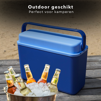 Cheqo® Koelbox - Frigobox - Coolbox - 12 Liter - Smal Model - Ideaal voor Picknick - Compact en Blauw