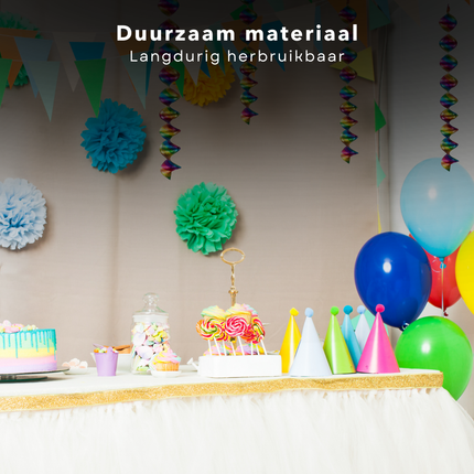 Cheqo® Regenboog Rotorspiralen - Slingers - Swirl Feestdecoratie 60 cm - Lichtreflecterende Folie -  Verjaardag Versiering - Set van 4