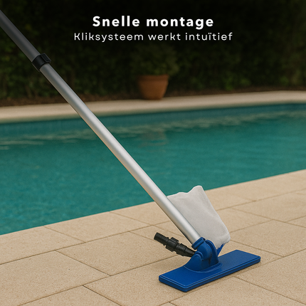 Cheqo® Zwembad Onderhoudsset - 7-Delig - Zwembad Onderhoud - Pakket met Zwembad Stofzuiger - Schepnet - Aluminium - Inclusief PH Teststrips
