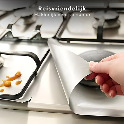 Cheqo® Gasfornuis Beschermfolie - Gasfornuis Beschermers - Beschermfolie Gasfornuis - Fornuis Beschermer - Fornuisbescherming - Gaskookplaat Beschermfolie - Gaskookplaat Beschermer - Kookplaat Beschermfolie