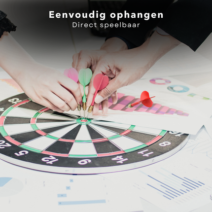 Cheqo® Dubbelzijdig Dartbord met Dartpijlen - Inclusief 6 Darts - Darten - Dart Bord