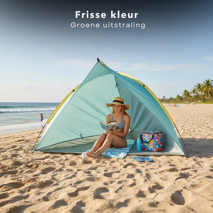 Cheqo® Strandtent - Strand Shelter - Beach Shelter - Strand Shelter Pop Up - Pop Up Strandtent - Pop Up Tent Strand - Strandtent Pop Up - Strandtentje - Groen Strandtent
