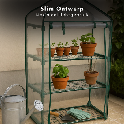 Cheqo® Kweekkas - Compacte Broeikas - Plantenkas Metalen Frame - Foliekas - Kas - Broeikas - Kas voor Moestuin - Compacte Tuinkas - Waterdicht