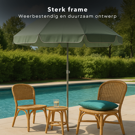 Cheqo® Strandparasol 200 cm - Strand Parasol - Ook voor Balkon - UV-bescherming - Opvouwbaar en Kleurrijk - Ideaal voor Strand