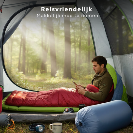 Cheqo® Mummy Slaapzak - Slaapzak Volwassenen - Zomerslaapzak - Lente Slaapzak - Slaapzak Met Capuchon - Lichtgewicht Slaapzak - Compacte Slaapzak - Slaapzak Camping - Slaapzak Festival