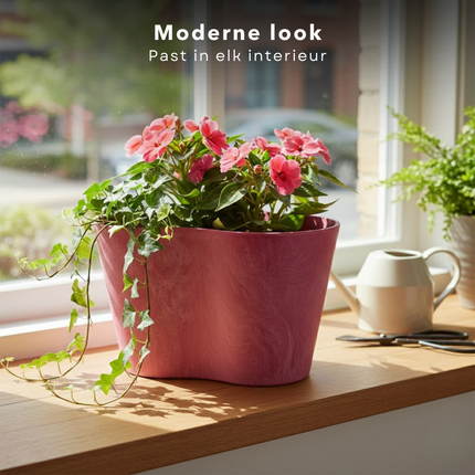 Cheqo® Bloempot Roze - Plantenpot Roze - Bloempot - Plantenpot - Sierpot Roze - Sierpot - Pot voor Kamerplant - Bloempot voor Binnen - Bloempot voor Buiten - Plantenpot voor Binnen - Plantenpot voor Buiten - Bloempot met Drainage